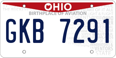 OH license plate GKB7291