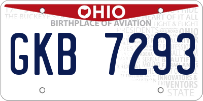 OH license plate GKB7293