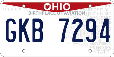 OH license plate GKB7294