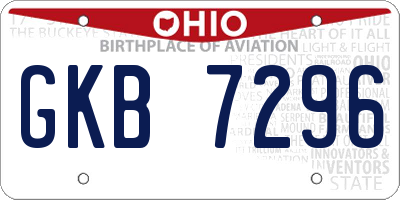 OH license plate GKB7296