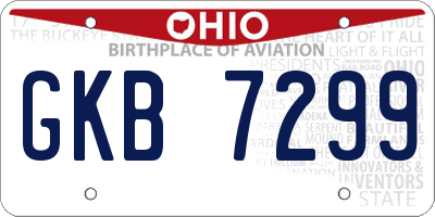 OH license plate GKB7299