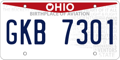 OH license plate GKB7301