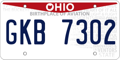 OH license plate GKB7302