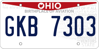 OH license plate GKB7303