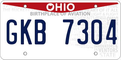 OH license plate GKB7304
