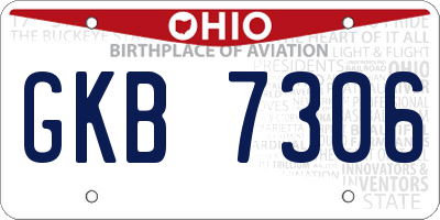 OH license plate GKB7306