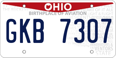 OH license plate GKB7307