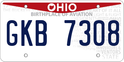 OH license plate GKB7308