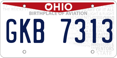 OH license plate GKB7313