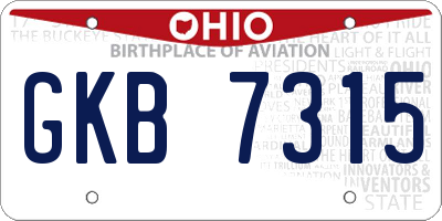 OH license plate GKB7315