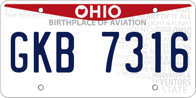 OH license plate GKB7316