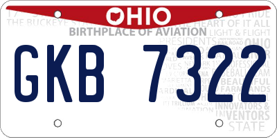 OH license plate GKB7322