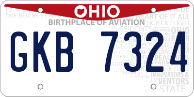 OH license plate GKB7324