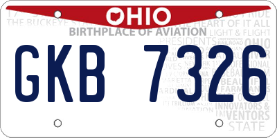 OH license plate GKB7326