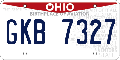 OH license plate GKB7327