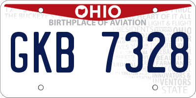 OH license plate GKB7328