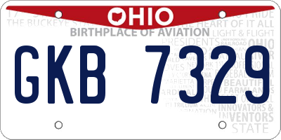 OH license plate GKB7329