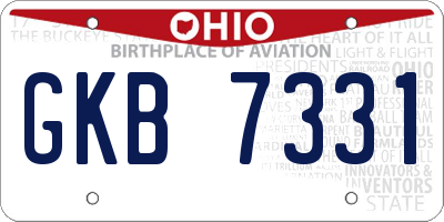 OH license plate GKB7331