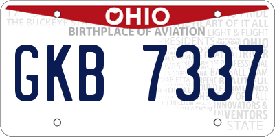 OH license plate GKB7337
