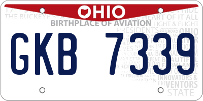 OH license plate GKB7339