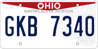 OH license plate GKB7340