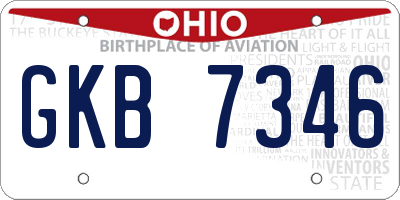OH license plate GKB7346