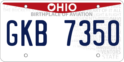 OH license plate GKB7350