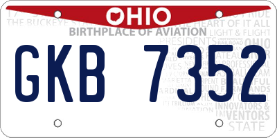 OH license plate GKB7352
