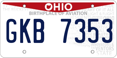OH license plate GKB7353