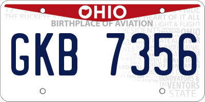 OH license plate GKB7356