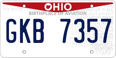 OH license plate GKB7357