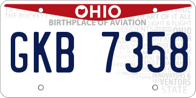 OH license plate GKB7358