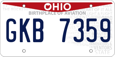 OH license plate GKB7359