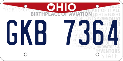 OH license plate GKB7364