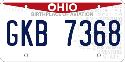 OH license plate GKB7368