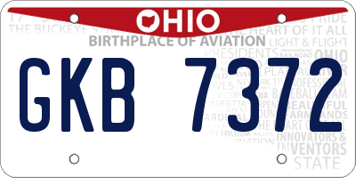 OH license plate GKB7372