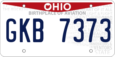 OH license plate GKB7373