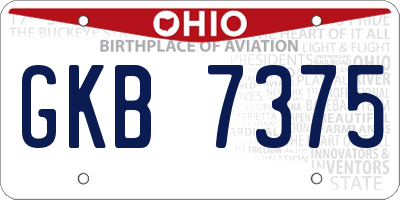 OH license plate GKB7375