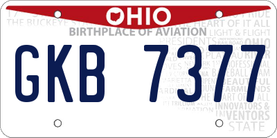 OH license plate GKB7377