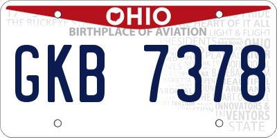 OH license plate GKB7378