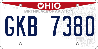 OH license plate GKB7380