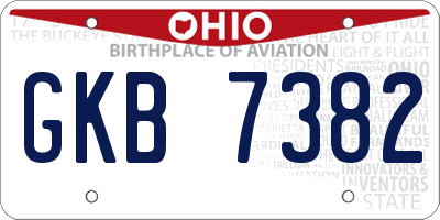 OH license plate GKB7382
