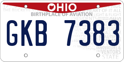 OH license plate GKB7383