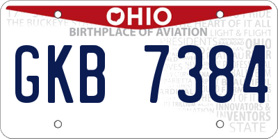 OH license plate GKB7384