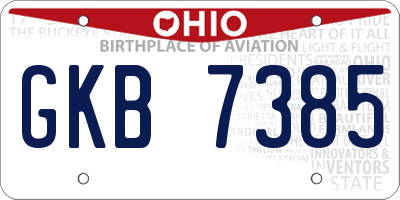 OH license plate GKB7385