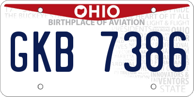 OH license plate GKB7386