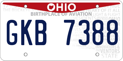 OH license plate GKB7388