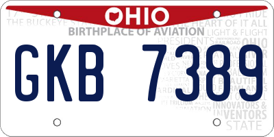 OH license plate GKB7389