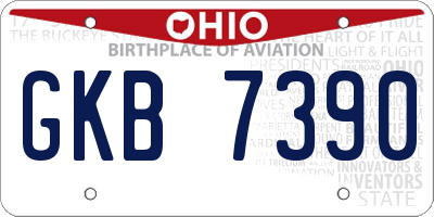 OH license plate GKB7390