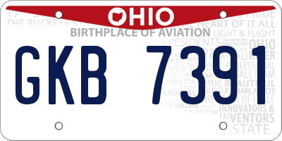 OH license plate GKB7391